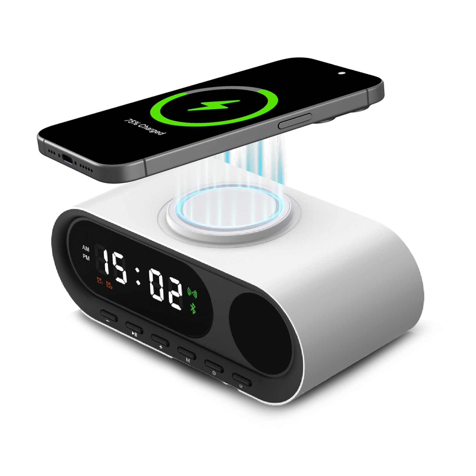 MELODİ BEYAZ WIRELESS ŞARJ STANDI VE HOPARLÖR